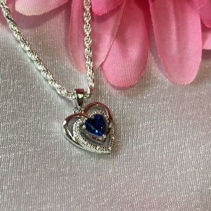 SS CZ Sapphire necklace